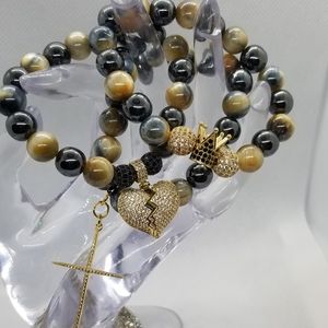 Natural Stone and Hematite Bracelets